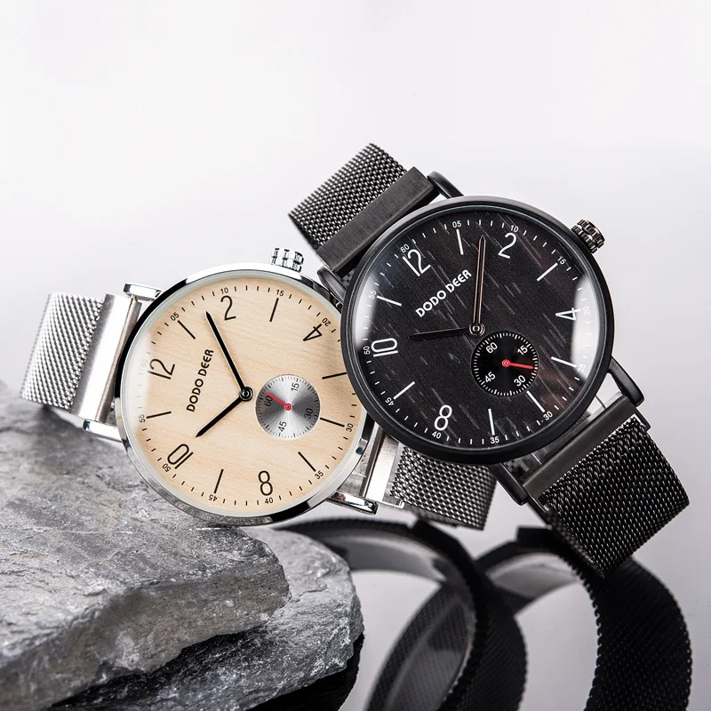Montres en bois à cadran et design à fossettes pour hommes et femmes. Élégance intemporelle, mode fonctionnelle, style unique et confort quotidien.