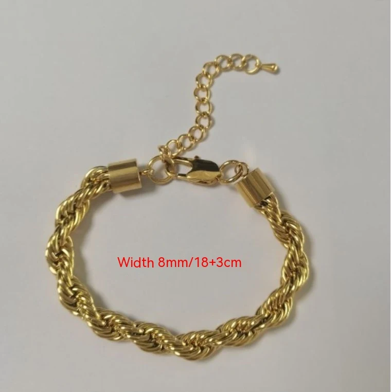 Pulsera de acero inoxidable dorada para mujer, diseño retorcido elegante. Joyería femenina con estilo atemporal, perfecta para realzar tu look diario.