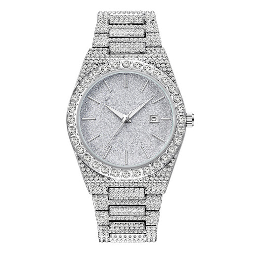 Title 15, Mens Diamond Calendar Quartz Watch Stay on Sch...