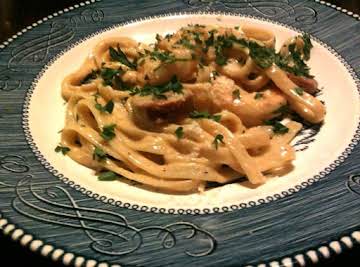 Cajun Fettucine Alfredo with Chicken & Shrimp