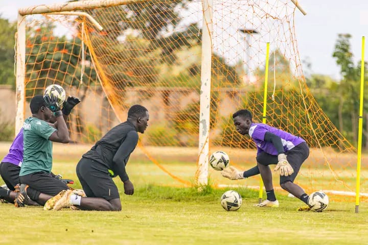 James Ondeng during training with some of his players