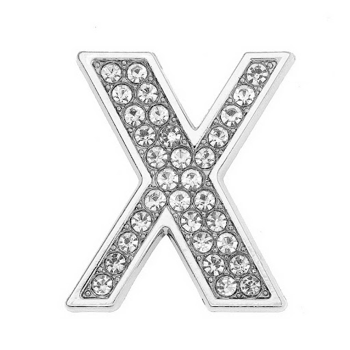 Title 5, 30mm Chrome Color White Diamond Letters Pet Col...