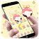 Yellow cartoon cute wallpaper, pink icon theme icon