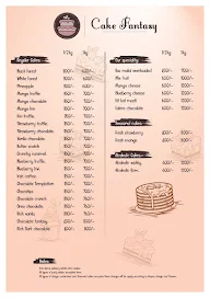 Cake Fantasy menu 1