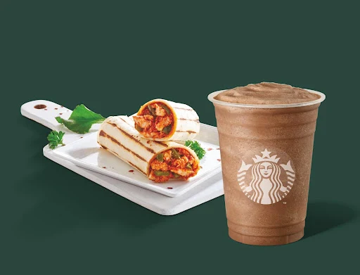 Tall Mocha Frappuccino With Murg Kathi Wrap