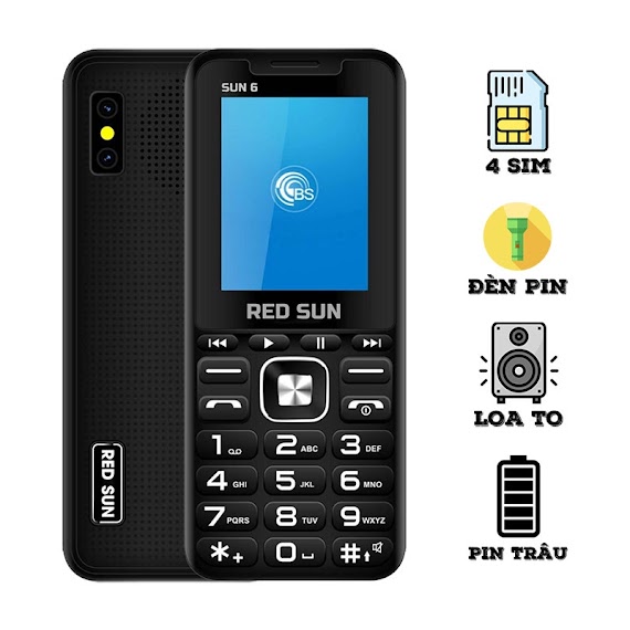 Điện Thoại 4 Sim Sun 6 Có Giả Giọng Nói Pin Khủng 18800Mahtặng Ốp Sạc Pin Cho Máy Smartphone