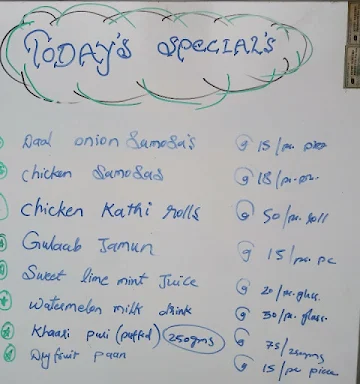 Saifee Snacks menu 