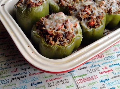 Farro & Turkey Stuffed Peppers