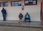 The first 2 people in Madinonyane village queuing to cast their votes irrespective of villagers boycotting the elections.