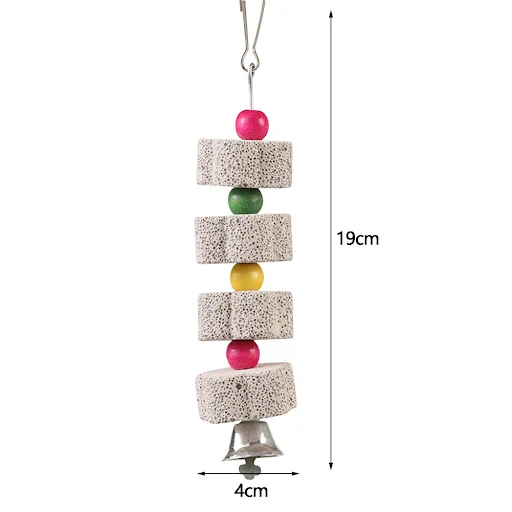 Stone Mineral Pet Supplies Bird Cage Toy Grinding Stone Flower Shape Hang Style Parakeet Toy For Parrot Cage Decoration 