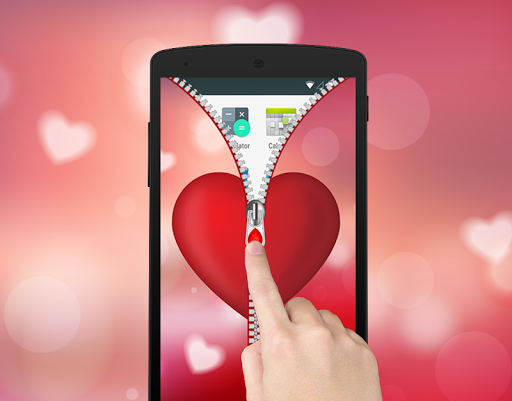 Heart Love Zipper Screen Lock