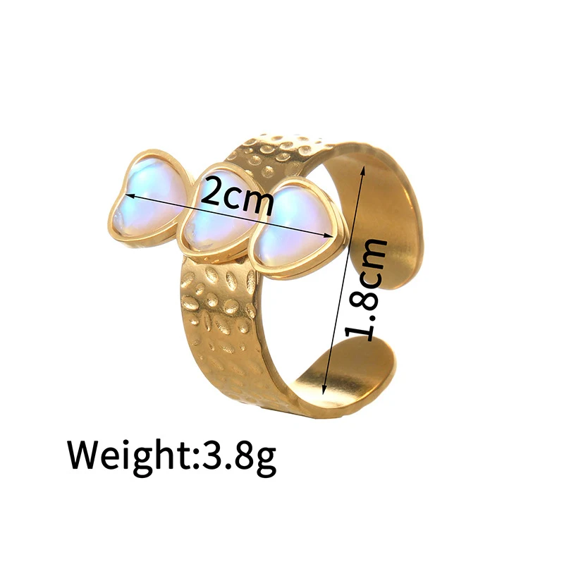 Creatieve Titanium Stalen Hartvormige Open Ring Niche Sieraden Elegant Geschenk Voor Haar Uniek Design Trendy Accessoire