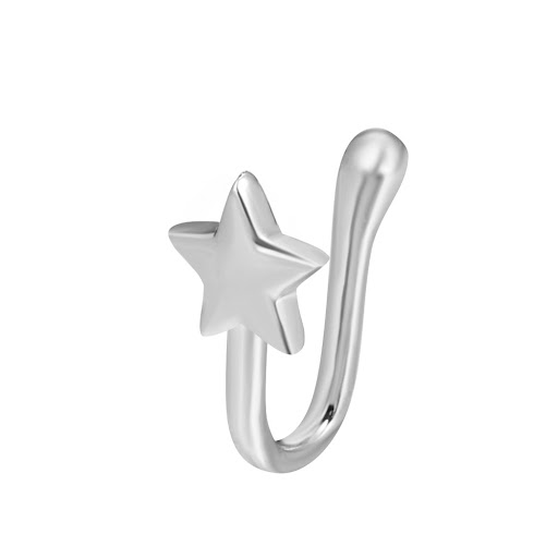 Title 7, Brass Inlaid Zircon Star Heart Crown Nose Ring,...