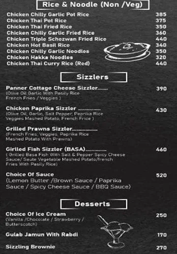 Rock The Leap Lounge menu 