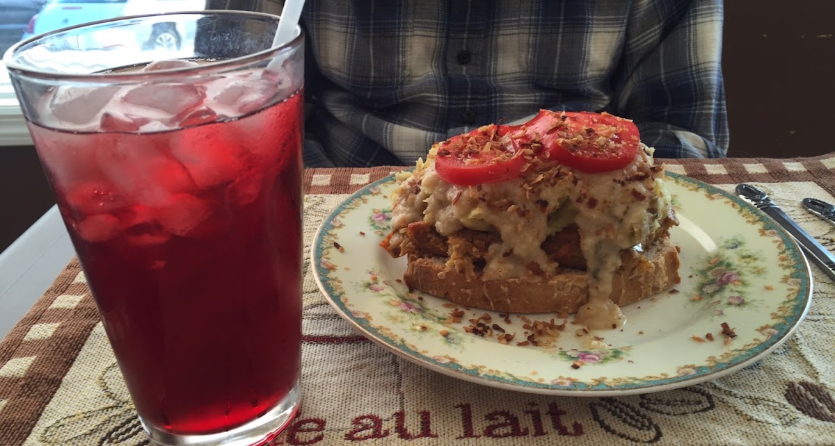 Miller Meatloaf & Gravy Open Face Sandwich - amazing flavor and even gluten free! Great menu selections & no animal products used. I did not have a reaction after my meal. 5 Stars!