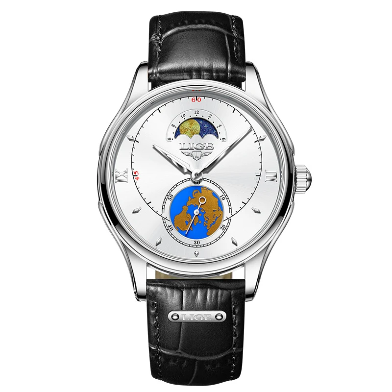 Relógio de quartzo masculino à prova d'água, mostrador com personalidade, ideal para negócios e uso diário. Elegância e funcionalidade em um só acessório.