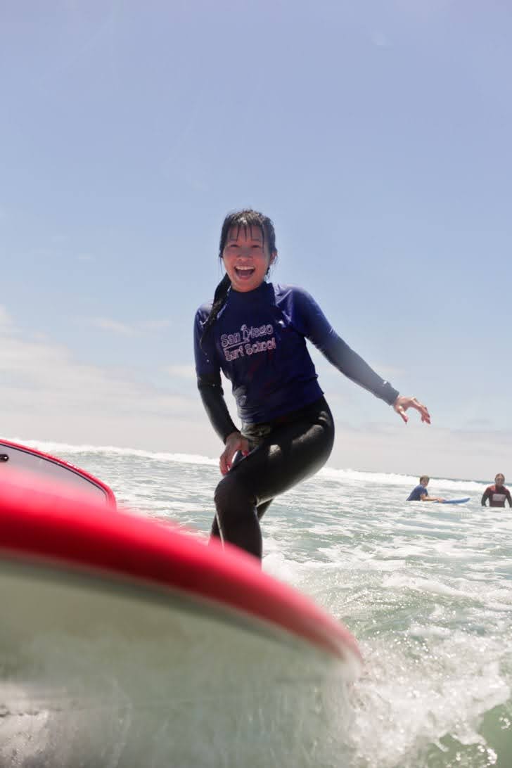 Surfing in San Diego Pacific Beach Ca.