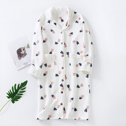 Title 6, Womens Thin Quilted Over-the-knee Pajama Dress