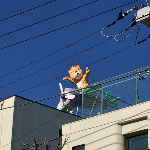 屋根の上の飛行機