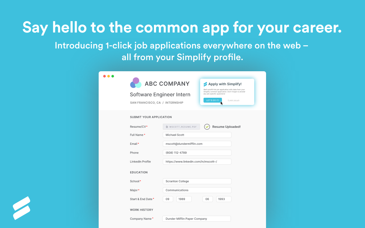 Simplify – Autofill your job applications Preview image 3