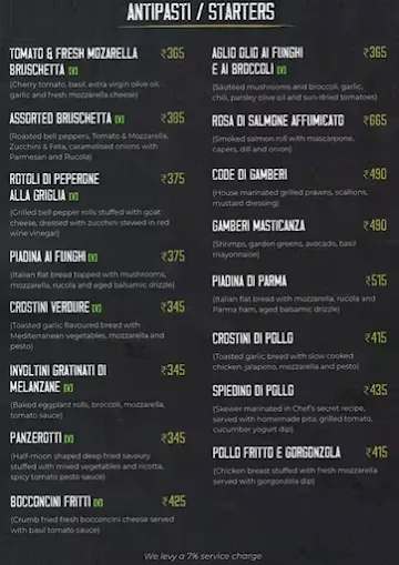 Via Milano menu 