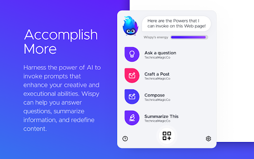 Wispy-1 - Personal AI agent for Chrome