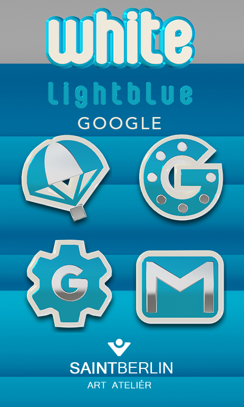 White Blue Icon Pack Screen 3
