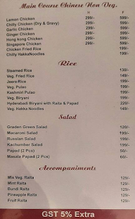 Hotel Raj Mahal menu 2