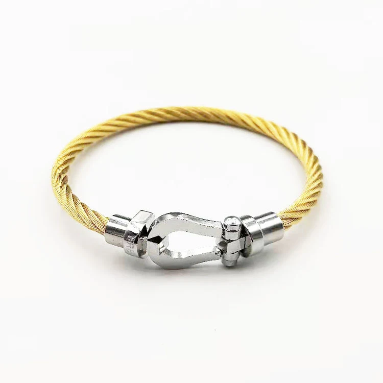 Title 6, Bracelet en fil dacier inoxydable à boucle mag...