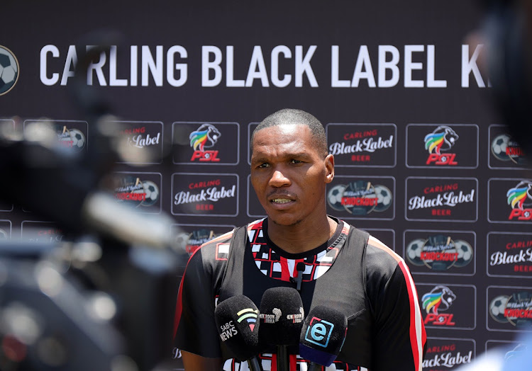 Mlungisi Mbunjana during TS Galaxy's Carling Knockout final media day at Sturrock Park in Johannesburg on Wednesday.