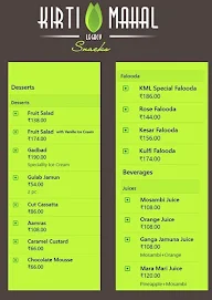 Kirti Mahal Snacks menu 1