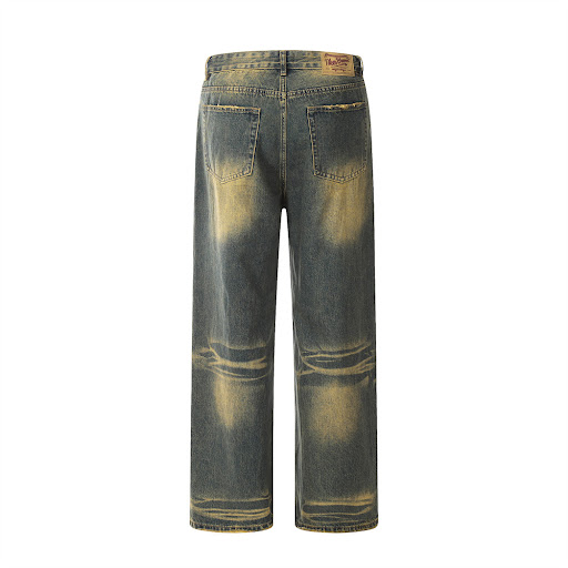 Title 13, Mens Spray Paint Denim Straight-Leg Pants, off...