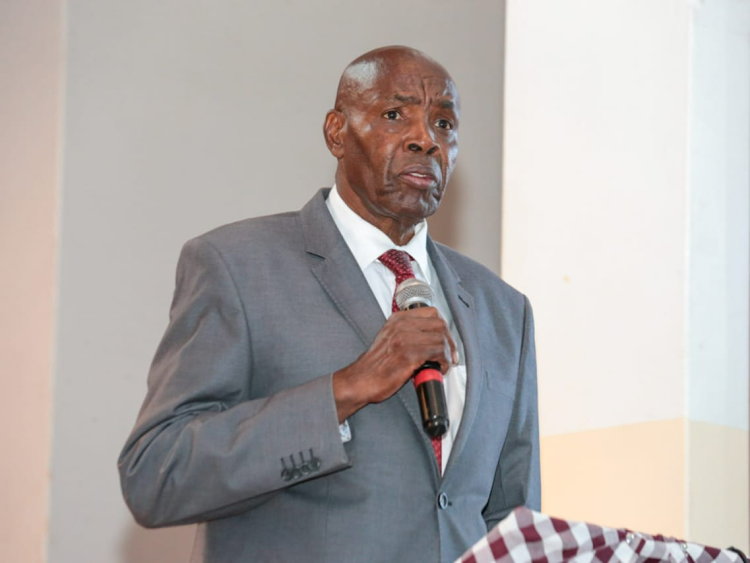 CS Ezekiel Machogu when he presided over 2024 Form One Placement at Lenana School on December 18, 2023.