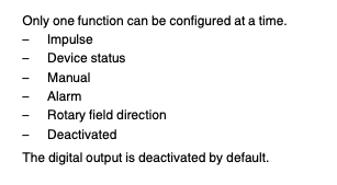 only one function can be configured at at time