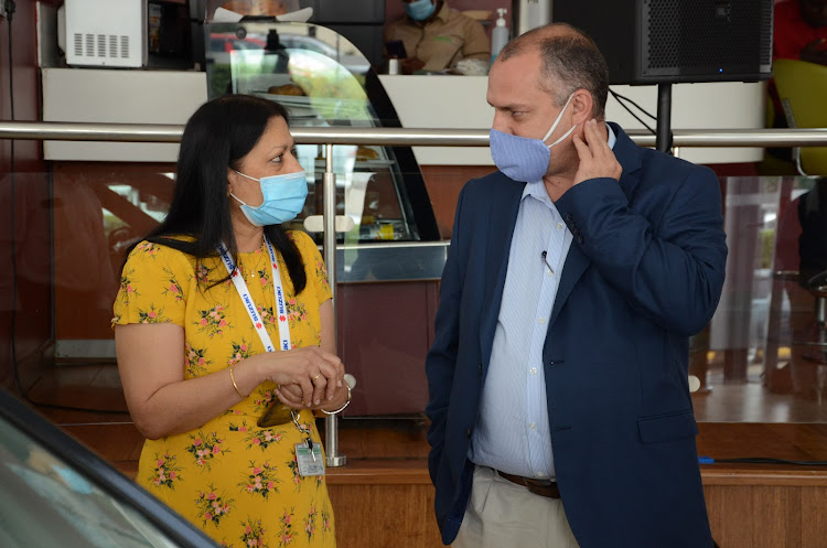 Suzuki brand manager Jagruti Joshi and Toyota Kenya sales division's Rene Theron