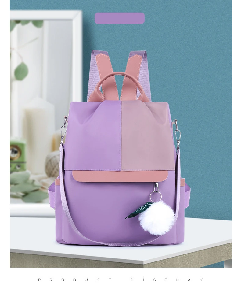 Sac à dos Oxford tendance pour femmes avec couleurs contrastées — Élégant, pratique et spacieux pour le quotidien, parfait pour le travail et voyages