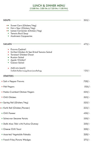 Oxford Golf Resort menu 7