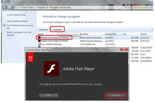 Error during Adobe Flash Player installation