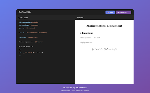 TeXFlow screenshot 1