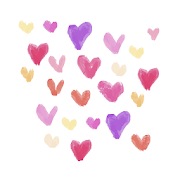 Watercolor Love Heart Keyboard Stickers for Gboard