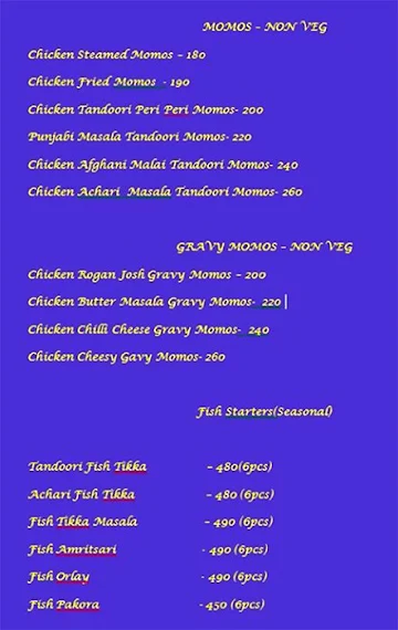 Tandoori Nights menu 