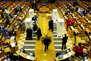 Voting stations are set up during the motion of no confidence against South African president Jacob Zuma in parliament in Cape Town, South Africa, August 8, 2017.  REUTERS/Mark Wessels/Pool