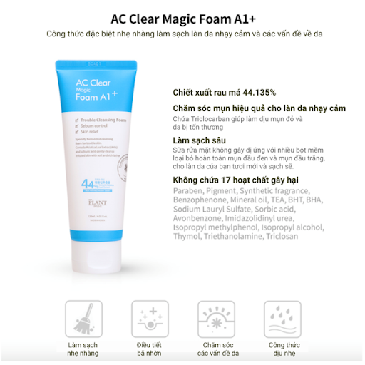 Sữa rửa mặt giảm mụn AC Clear Magic Foam A1+ (120ml)