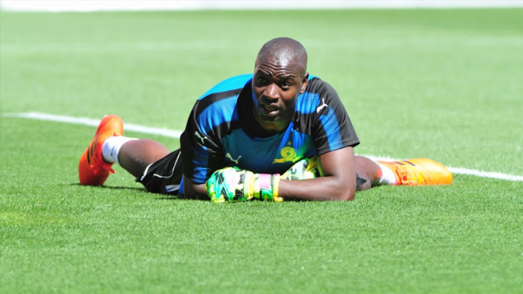 Mamelodi Sundowns' Ugandan goalkeeper Denis Onyango in action during the Absa Premiership match against Polokwane City at Peter Mokaba Stadium on January 06, 2018 in Polokwane, South Africa.