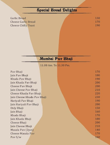 THE SOUTH PAVILION menu 