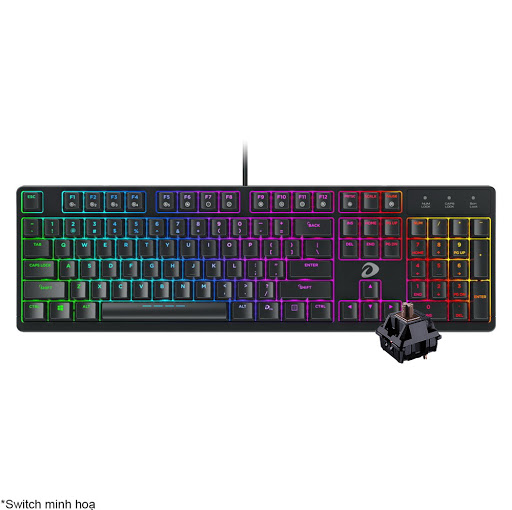 Bàn phím cơ Gaming DAREU EK1280 RGB Brown D Switch (Đen) - Hàng trưng bày