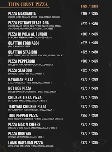 Pizzetly menu 