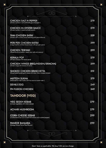 Pune High Lounge & Rooftop Bar menu 