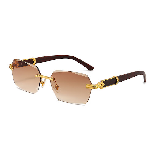 Title 10, Mens Clear Rimless Sunglasses With Diamond Cut...