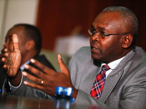 Principal Secretary at the National Treasury and member of the Commission on Revenue Allocation Kamau Thugge when he appeared before the National Cohesion and Equal Opportunity committee on issues emanating from the distribution of equalization fund totaling 12.4 billion reserved in the fund which ought to have been disbursed to the counties. April 19, 2018. Photo/Jack Owuor